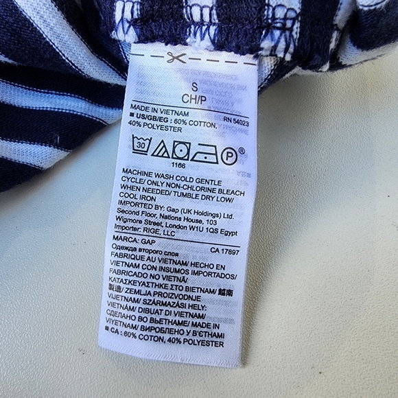 Gap Navy Blue White Stripe Knit Stretch Maxi Dress Shirt Long Dress Sleeveless S - Picture 14 of 14